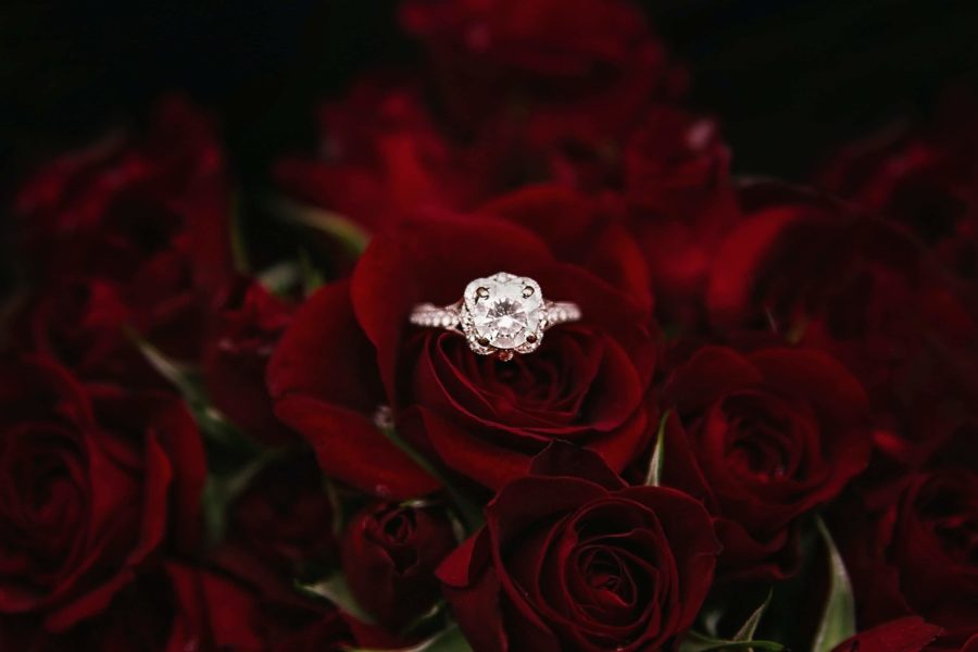 an engagement ring in roses for valentine's day proposal ideas